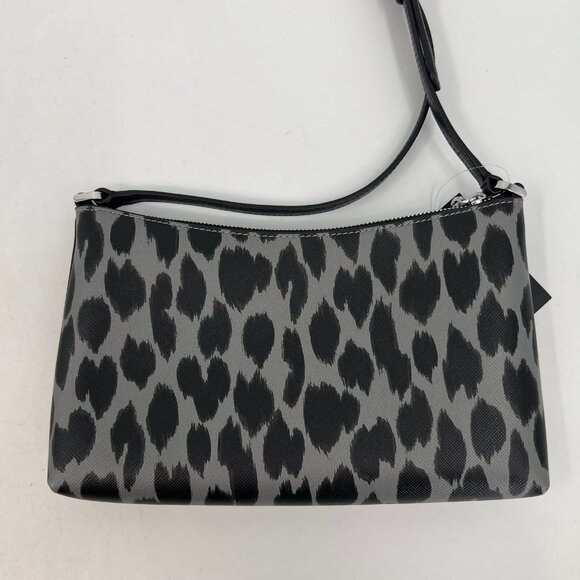 Kate Spade Black Gray Leopard Print Patent Leather Crossbody | NWT - Picture 5 of 8